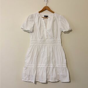 Quince Cotton Poplin Tiered Mini Dress S